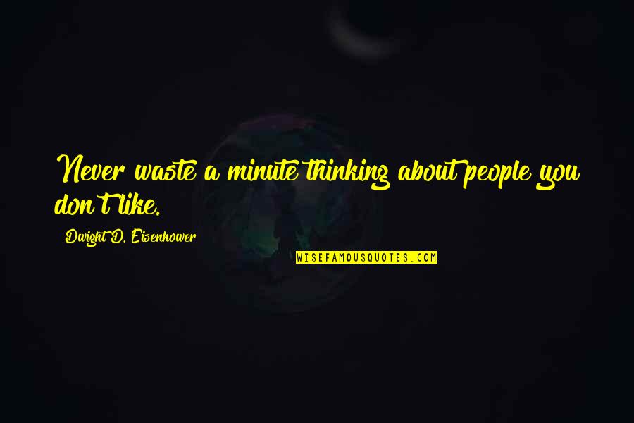 Dults Quotes By Dwight D. Eisenhower: Never waste a minute thinking about people you