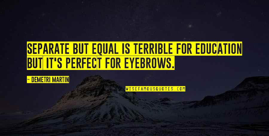 Duluan Daftar Quotes By Demetri Martin: Separate but equal is terrible for education but