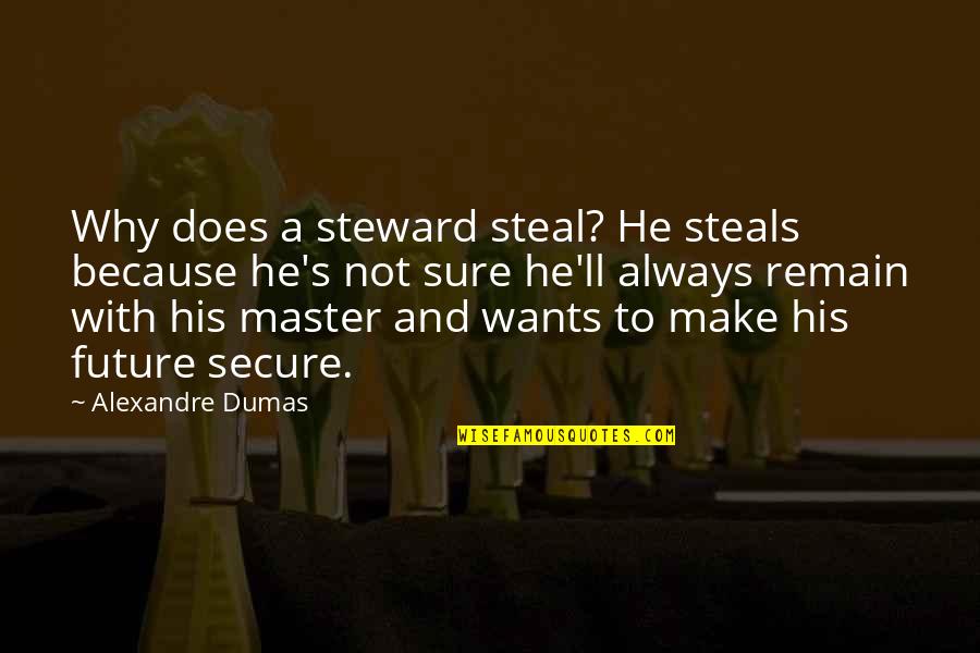 Dumas's Quotes By Alexandre Dumas: Why does a steward steal? He steals because