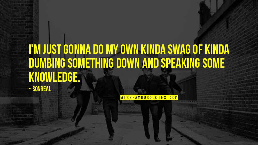 Dumbing Us Down Quotes By SonReal: I'm just gonna do my own kinda swag