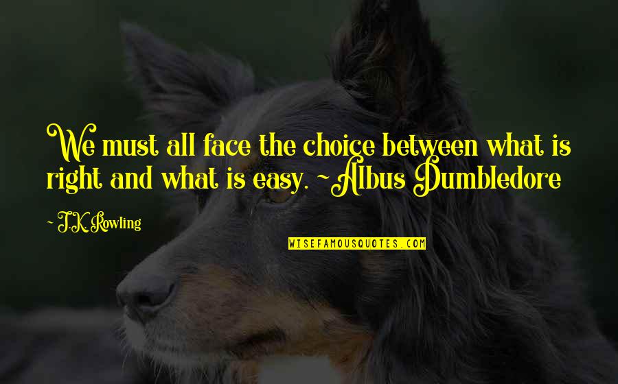 Dumbledore Quotes By J.K. Rowling: We must all face the choice between what