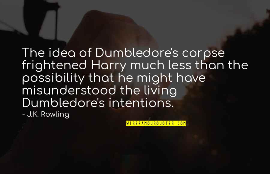 Dumbledore Quotes By J.K. Rowling: The idea of Dumbledore's corpse frightened Harry much