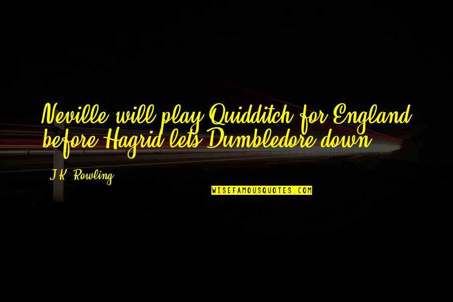 Dumbledore Quotes By J.K. Rowling: Neville will play Quidditch for England before Hagrid