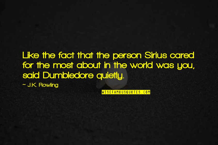 Dumbledore Quotes By J.K. Rowling: Like the fact that the person Sirius cared