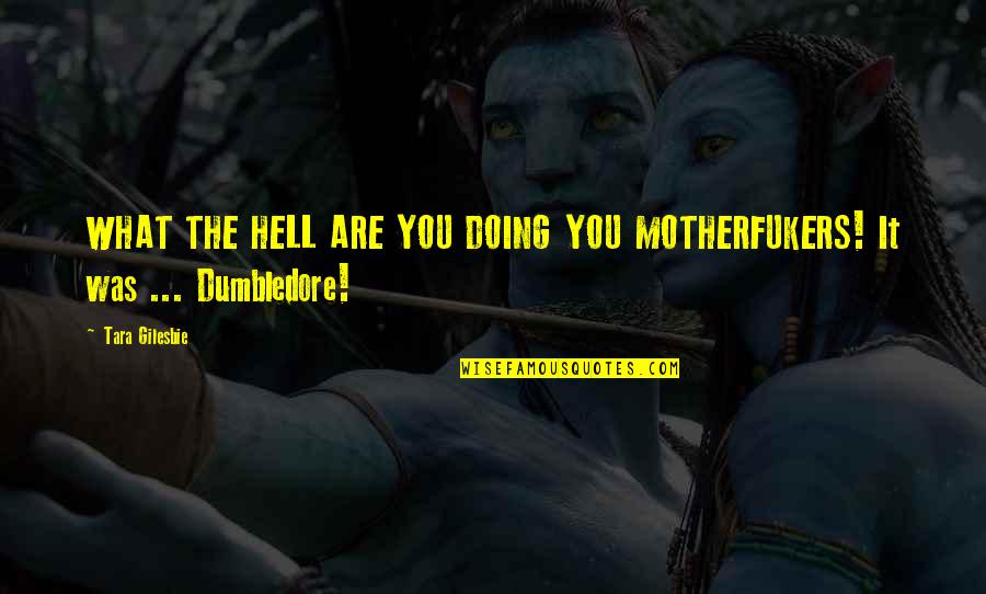 Dumbledore Quotes By Tara Gilesbie: WHAT THE HELL ARE YOU DOING YOU MOTHERFUKERS!