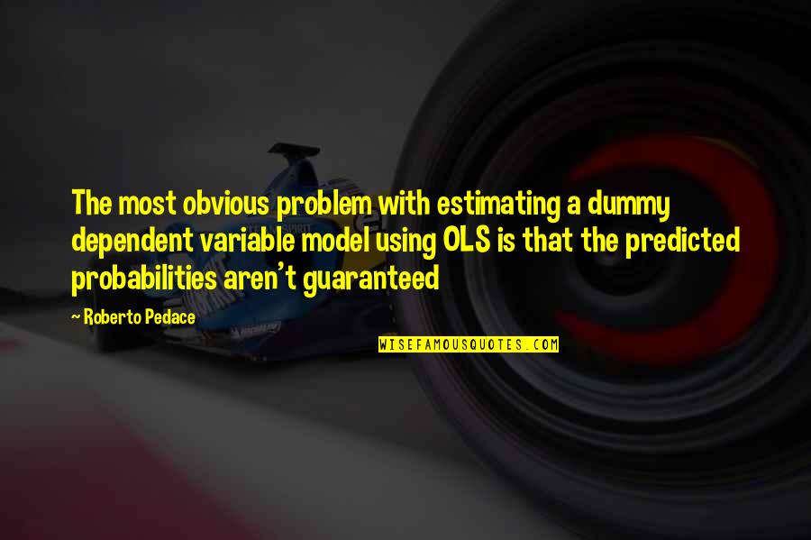 Dummy's Quotes By Roberto Pedace: The most obvious problem with estimating a dummy