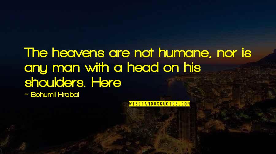 Dungeonlike Quotes By Bohumil Hrabal: The heavens are not humane, nor is any