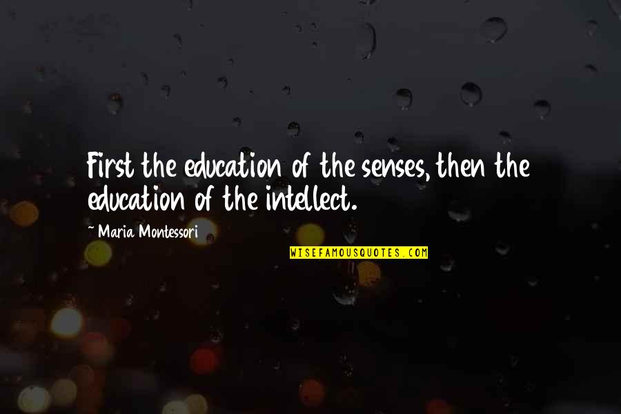 Dunharrow Quotes By Maria Montessori: First the education of the senses, then the