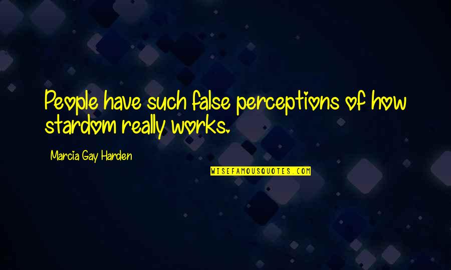 Duniya In Islam Quotes By Marcia Gay Harden: People have such false perceptions of how stardom