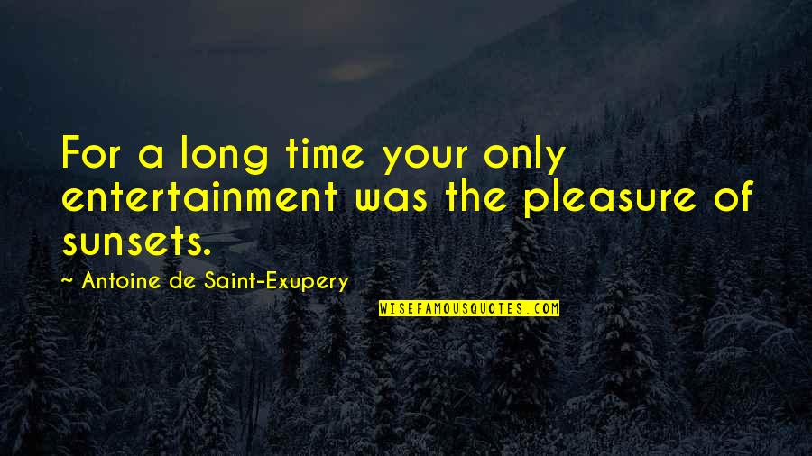 Duniya Jilbab Quotes By Antoine De Saint-Exupery: For a long time your only entertainment was