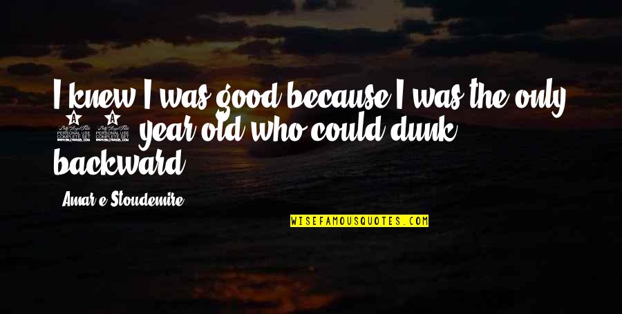 Dunk Quotes By Amar'e Stoudemire: I knew I was good because I was