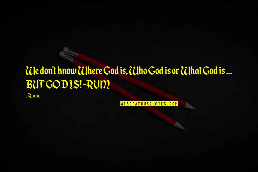 Dunkelrot Wine Quotes By R.v.m.: We don't know Where God is, Who God
