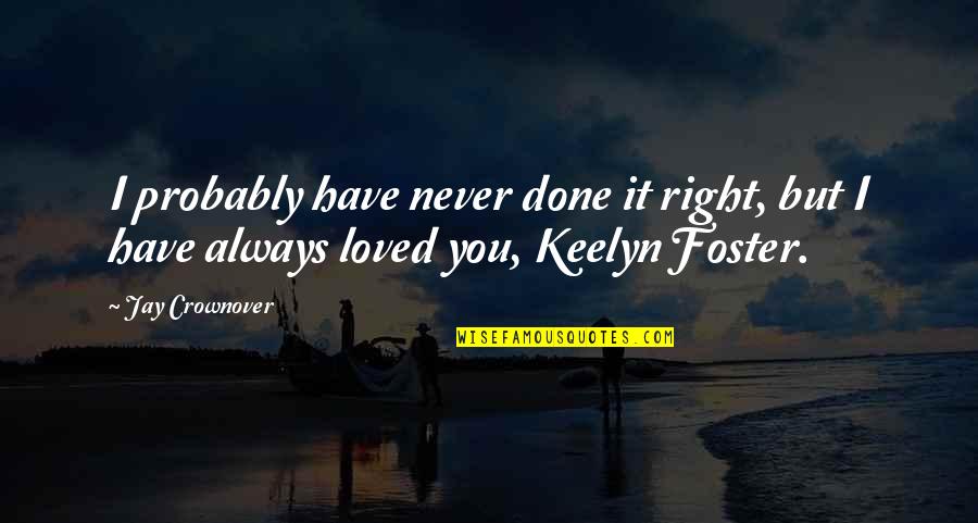 Dunnett Test Quotes By Jay Crownover: I probably have never done it right, but