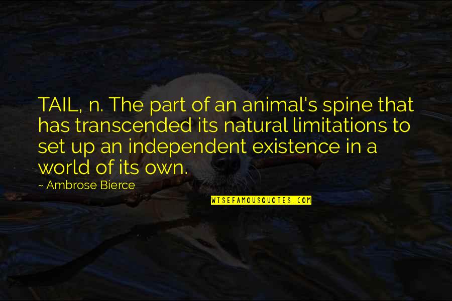 Dunnos Quotes By Ambrose Bierce: TAIL, n. The part of an animal's spine