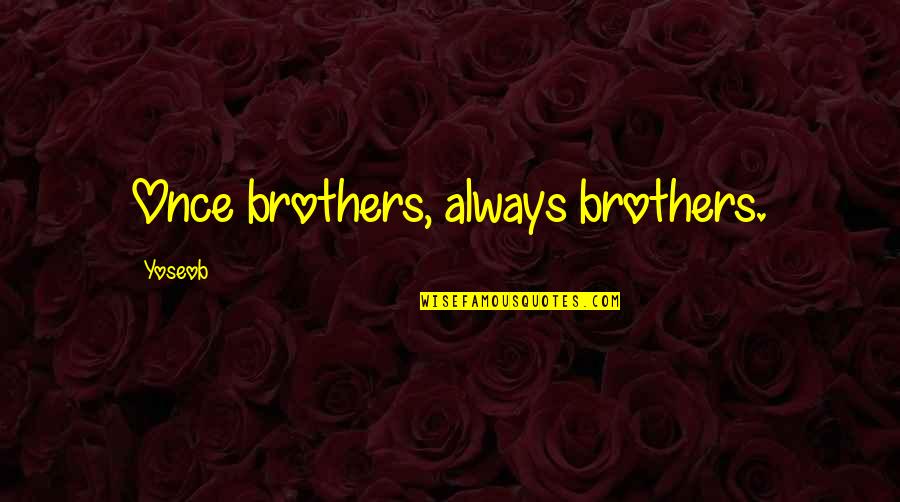 Dunston Steak Quotes By Yoseob: Once brothers, always brothers.