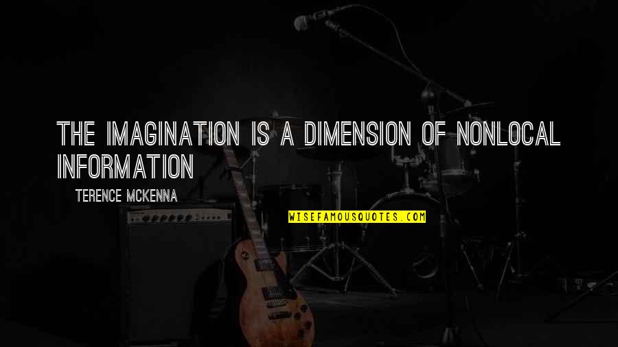 Dunthorne's Quotes By Terence McKenna: The imagination is a dimension of nonlocal information