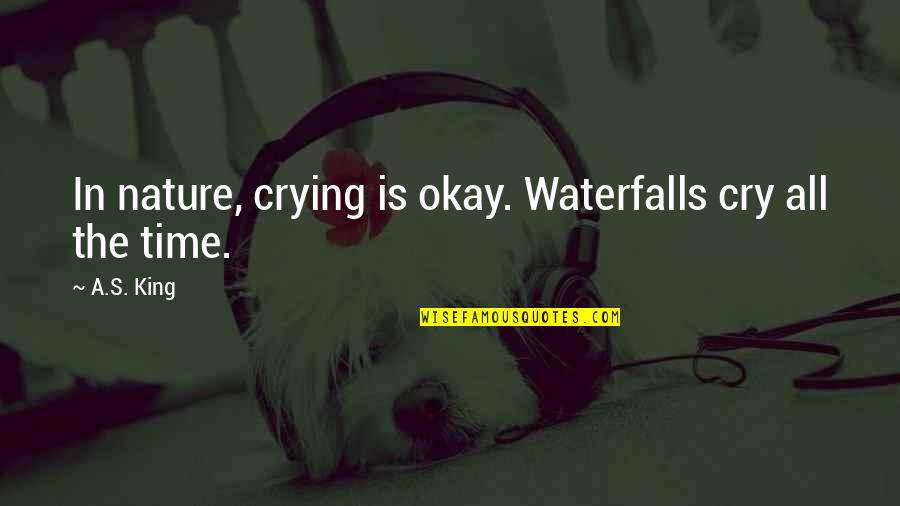 Duplechin Coat Quotes By A.S. King: In nature, crying is okay. Waterfalls cry all