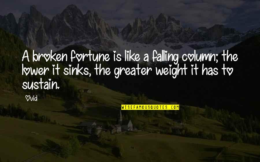 Durarara Shizuo Quotes By Ovid: A broken fortune is like a falling column; Durarara Shizuo Quotes By Ovid: A broken fortune is like a falling column;
