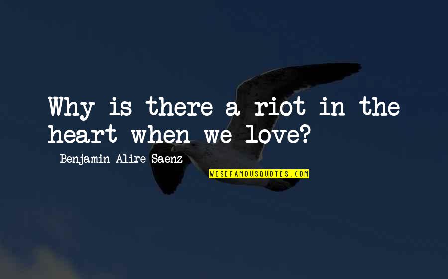 Durata Stone Quotes By Benjamin Alire Saenz: Why is there a riot in the heart Durata Stone Quotes By Benjamin Alire Saenz: Why is there a riot in the heart