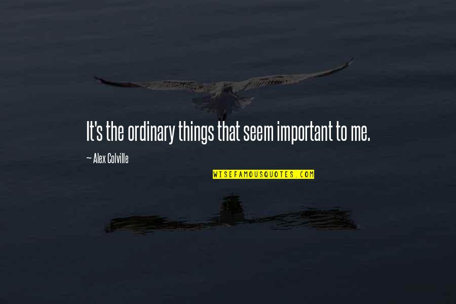 Durchhalten English Quotes By Alex Colville: It's the ordinary things that seem important to