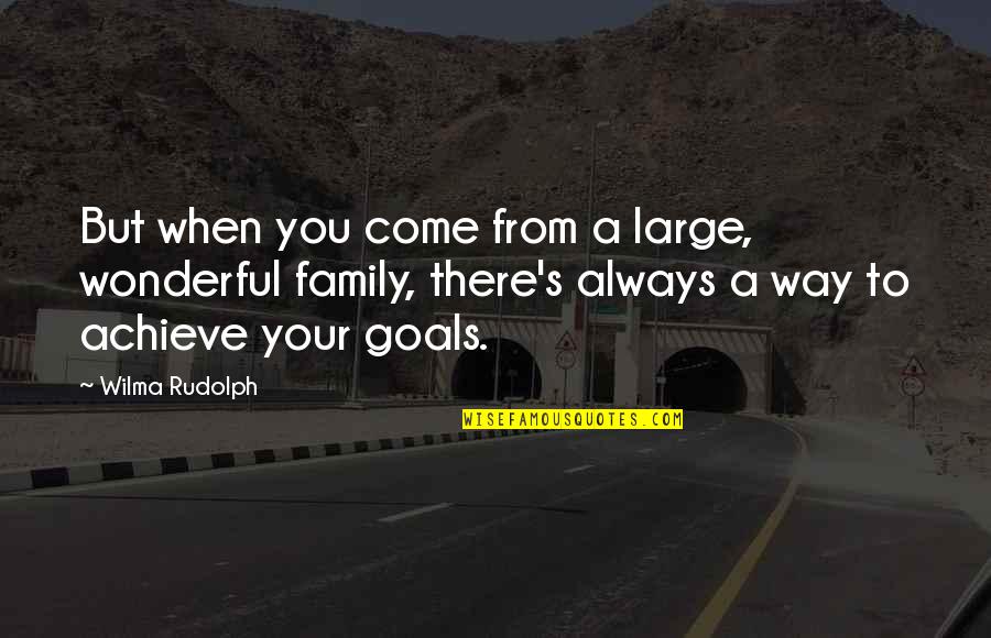 Durer Adam Quotes By Wilma Rudolph: But when you come from a large, wonderful Durer Adam Quotes By Wilma Rudolph: But when you come from a large, wonderful