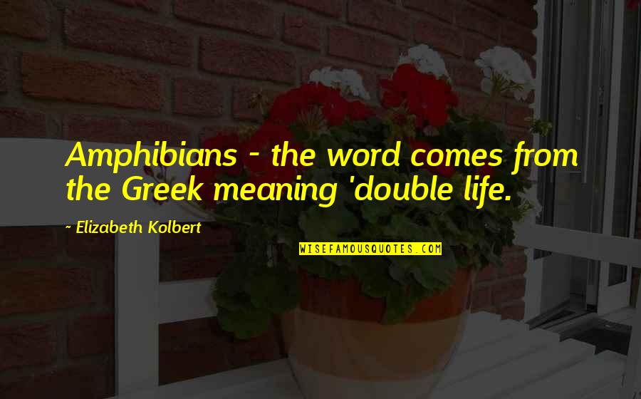 Durnin And Womersley Quotes By Elizabeth Kolbert: Amphibians - the word comes from the Greek Durnin And Womersley Quotes By Elizabeth Kolbert: Amphibians - the word comes from the Greek