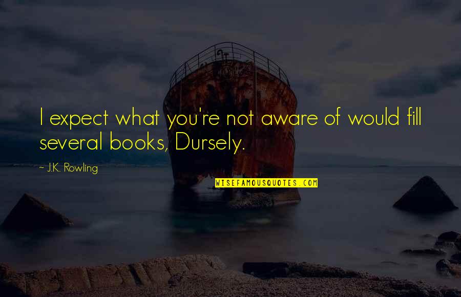 Dursely Quotes By J.K. Rowling: I expect what you're not aware of would