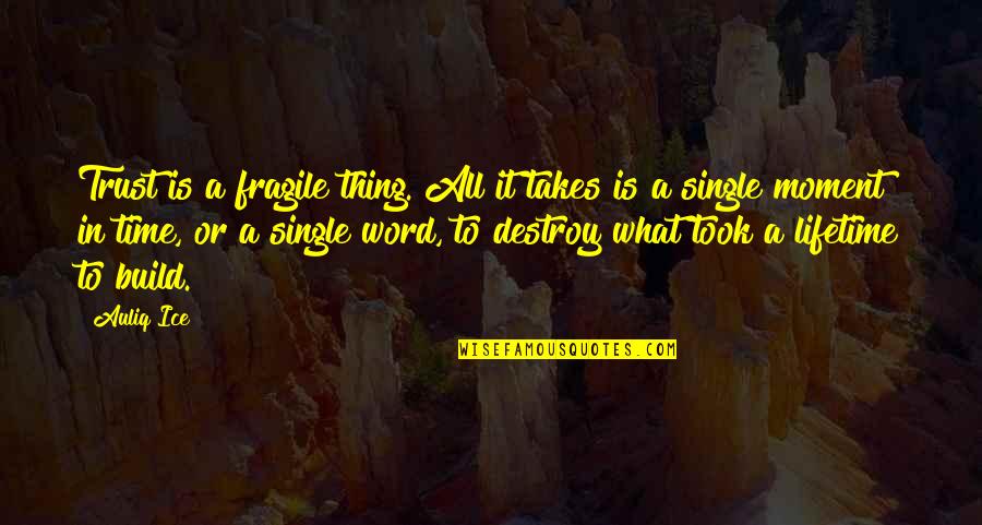 Dursleys Home Quotes By Auliq Ice: Trust is a fragile thing. All it takes Dursleys Home Quotes By Auliq Ice: Trust is a fragile thing. All it takes