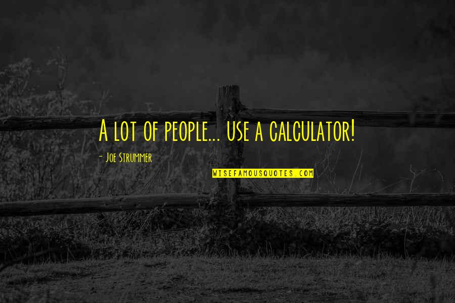 Durwood Fincher Quotes By Joe Strummer: A lot of people... use a calculator!