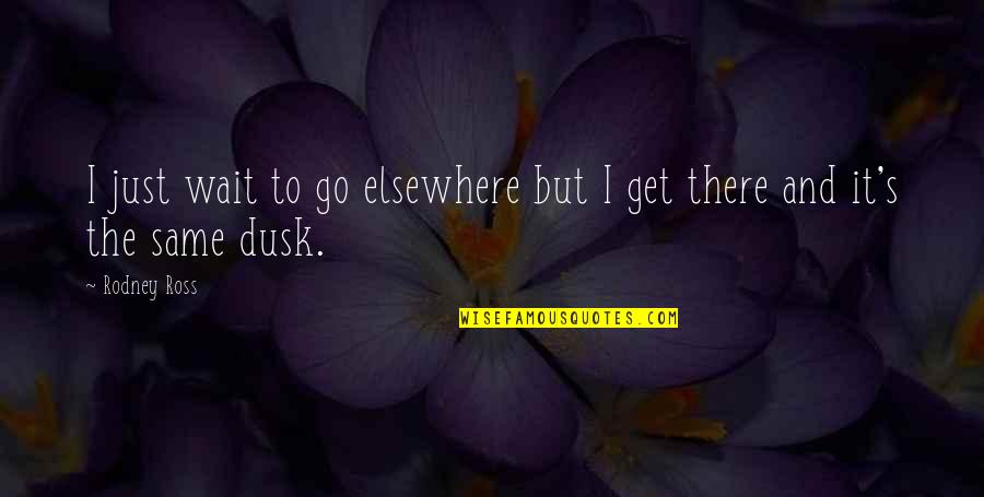 Dusk Quotes By Rodney Ross: I just wait to go elsewhere but I