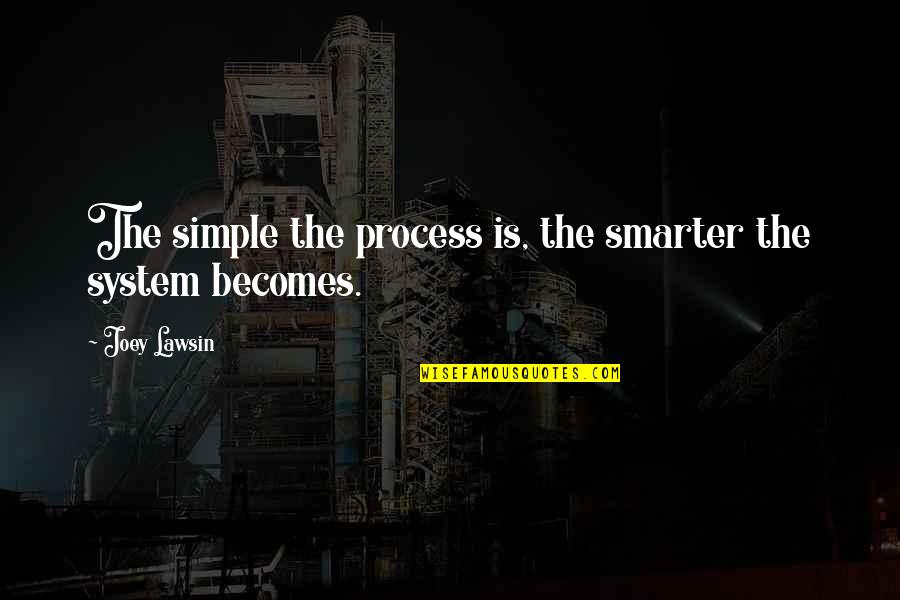 Dusro Ki Copy Karna Quotes By Joey Lawsin: The simple the process is, the smarter the