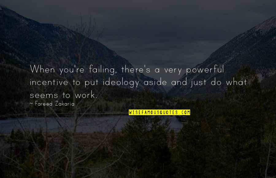 Dusro Ki Quotes By Fareed Zakaria: When you're failing, there's a very powerful incentive