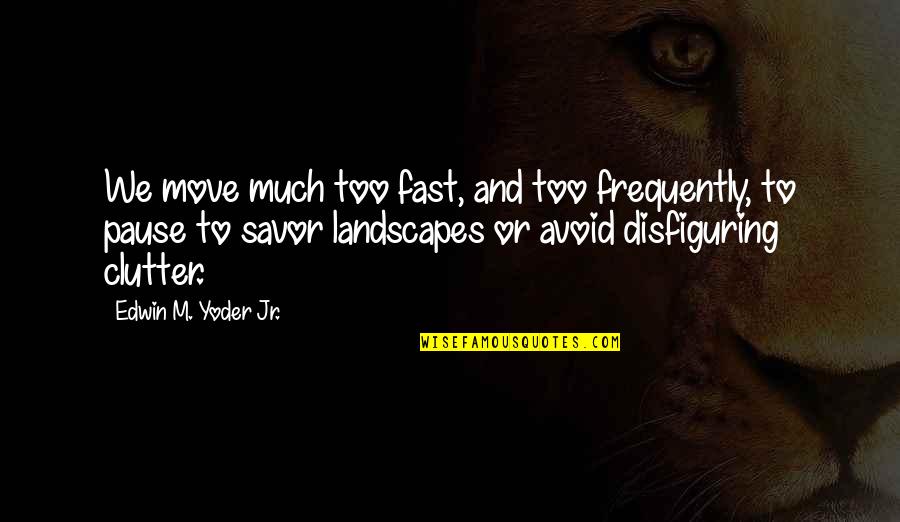 Dust Heaps In Victorian Quotes By Edwin M. Yoder Jr.: We move much too fast, and too frequently,