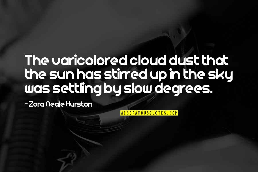Dust Settling Quotes By Zora Neale Hurston: The varicolored cloud dust that the sun has