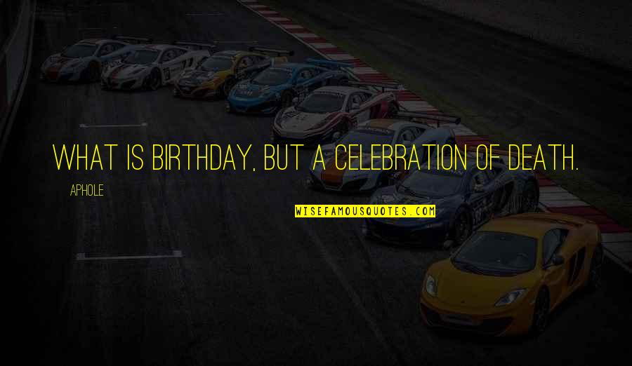 Dustily Quotes By Aphole: What is birthday, but a celebration of death.