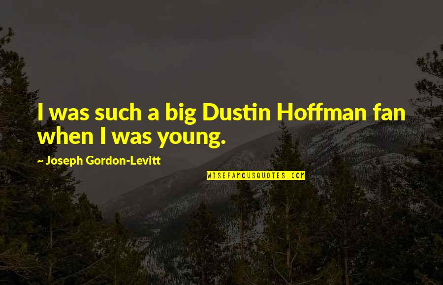 Dustin Quotes By Joseph Gordon-Levitt: I was such a big Dustin Hoffman fan Dustin Quotes By Joseph Gordon-Levitt: I was such a big Dustin Hoffman fan