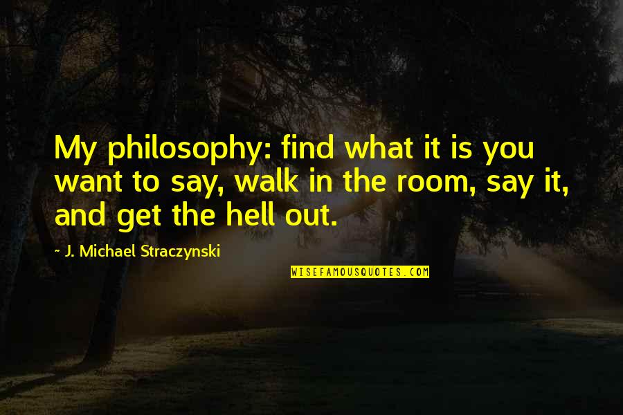 Dustpan And Broom Quotes By J. Michael Straczynski: My philosophy: find what it is you want