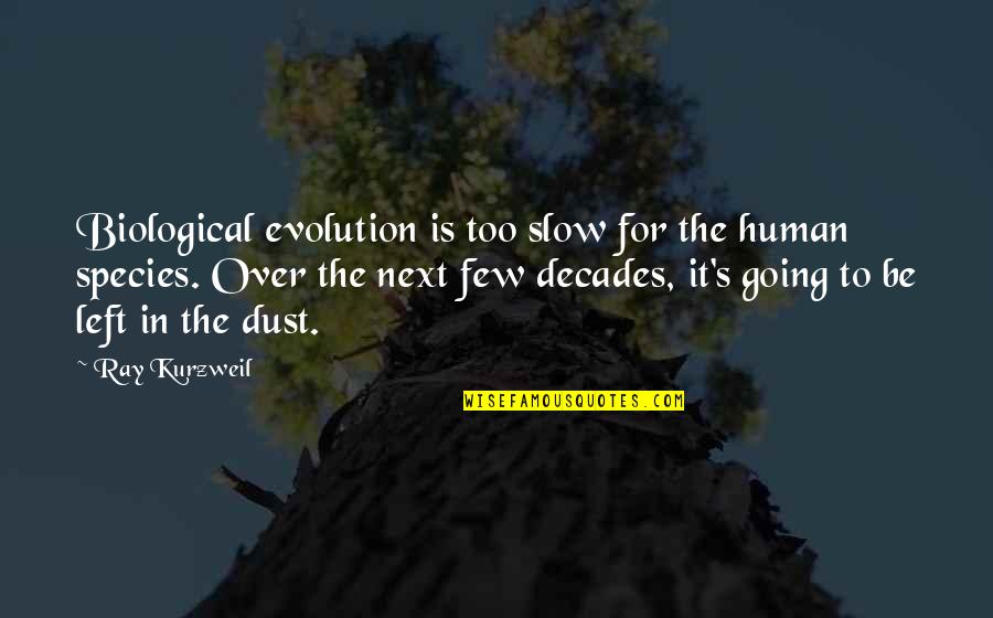 Dust's Quotes By Ray Kurzweil: Biological evolution is too slow for the human