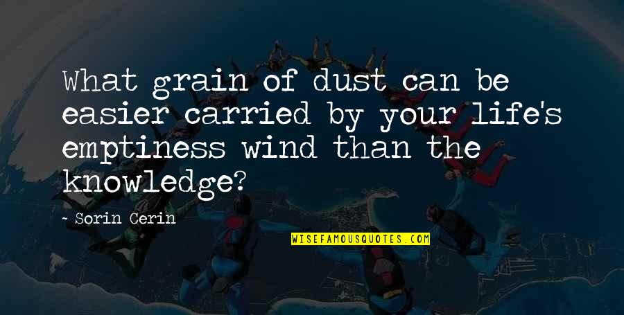 Dust's Quotes By Sorin Cerin: What grain of dust can be easier carried