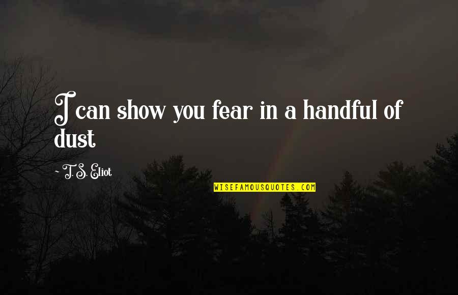 Dust's Quotes By T. S. Eliot: I can show you fear in a handful