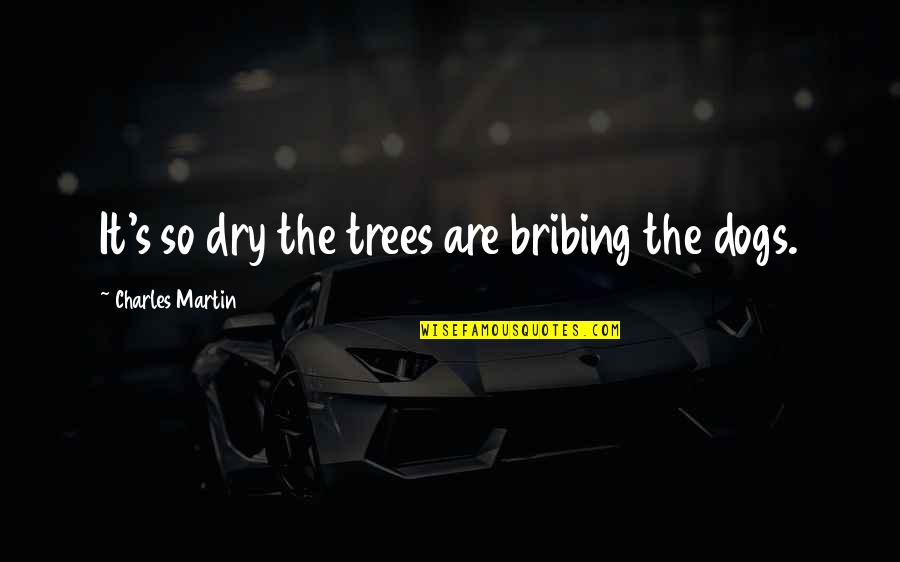 Dusty Quotes By Charles Martin: It's so dry the trees are bribing the Dusty Quotes By Charles Martin: It's so dry the trees are bribing the