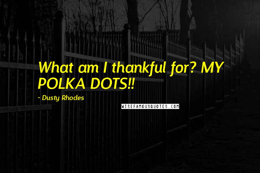 Dusty Rhodes quotes: What am I thankful for? MY POLKA DOTS!!