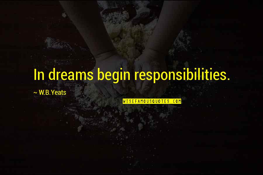 Dusun Eco Quotes By W.B.Yeats: In dreams begin responsibilities.