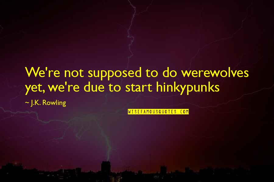 Dutcher Crossing Quotes By J.K. Rowling: We're not supposed to do werewolves yet, we're