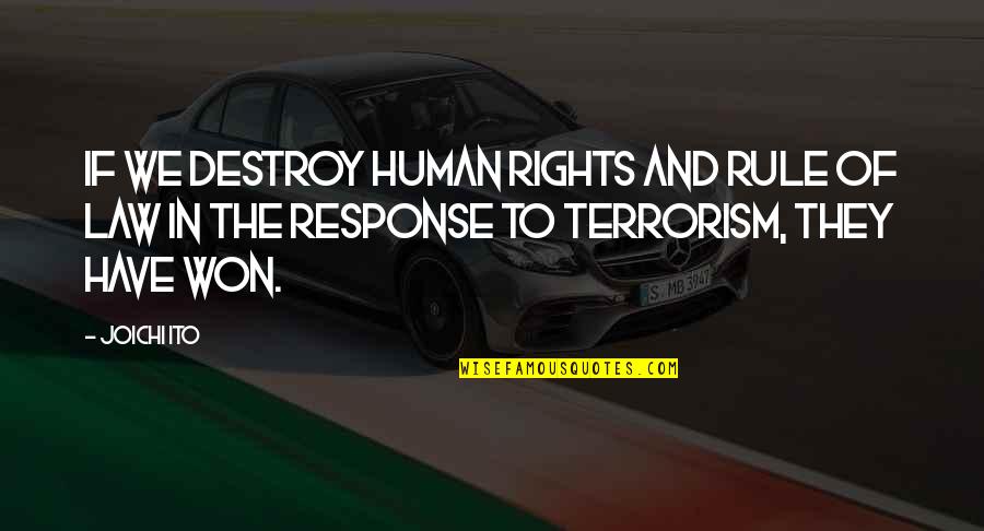 Dutson Dc Quotes By Joichi Ito: If we destroy human rights and rule of Dutson Dc Quotes By Joichi Ito: If we destroy human rights and rule of