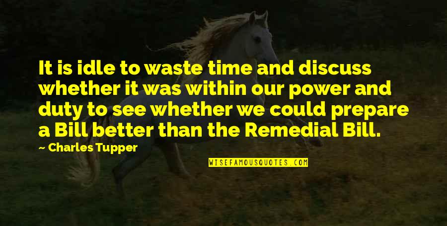 Duty And Power Quotes By Charles Tupper: It is idle to waste time and discuss Duty And Power Quotes By Charles Tupper: It is idle to waste time and discuss