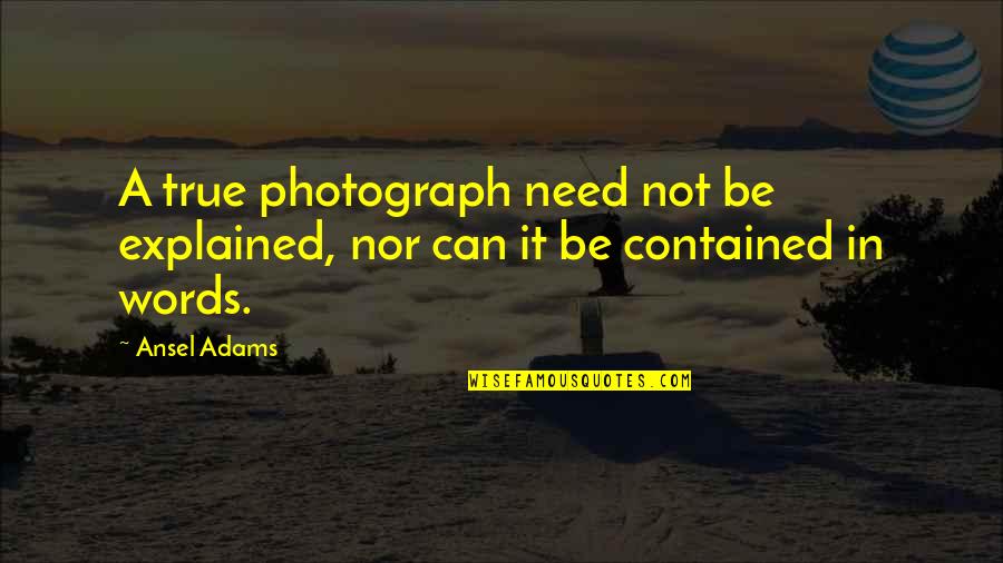Duvidas Imposto Quotes By Ansel Adams: A true photograph need not be explained, nor