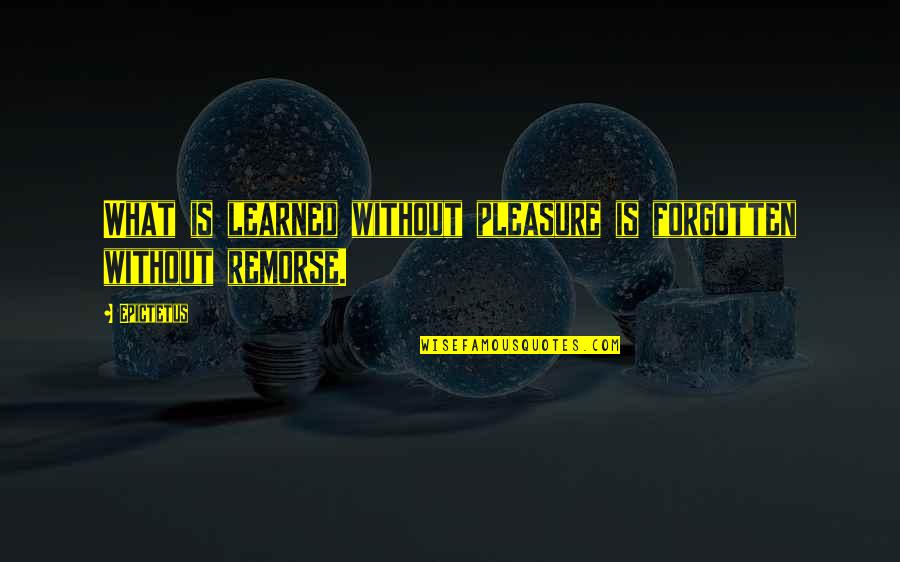 Duyan Quotes By Epictetus: What is learned without pleasure is forgotten without