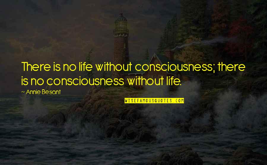 Dvemi Nebo Dvema Quotes By Annie Besant: There is no life without consciousness; there is