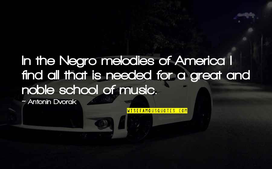 Dvorak Quotes By Antonin Dvorak: In the Negro melodies of America I find